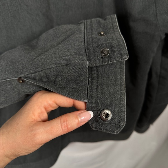 Quiksilver mens sherpa lined canvas jacket warm workwear zip front XL gray - Picture 5 of 15